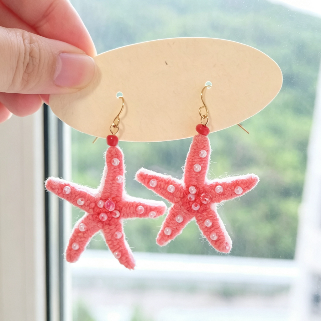Pink Starfish Earrings