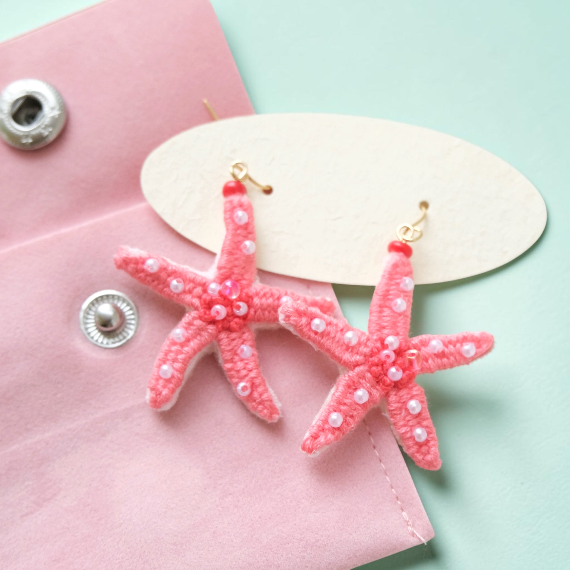 Pink Starfish Earrings