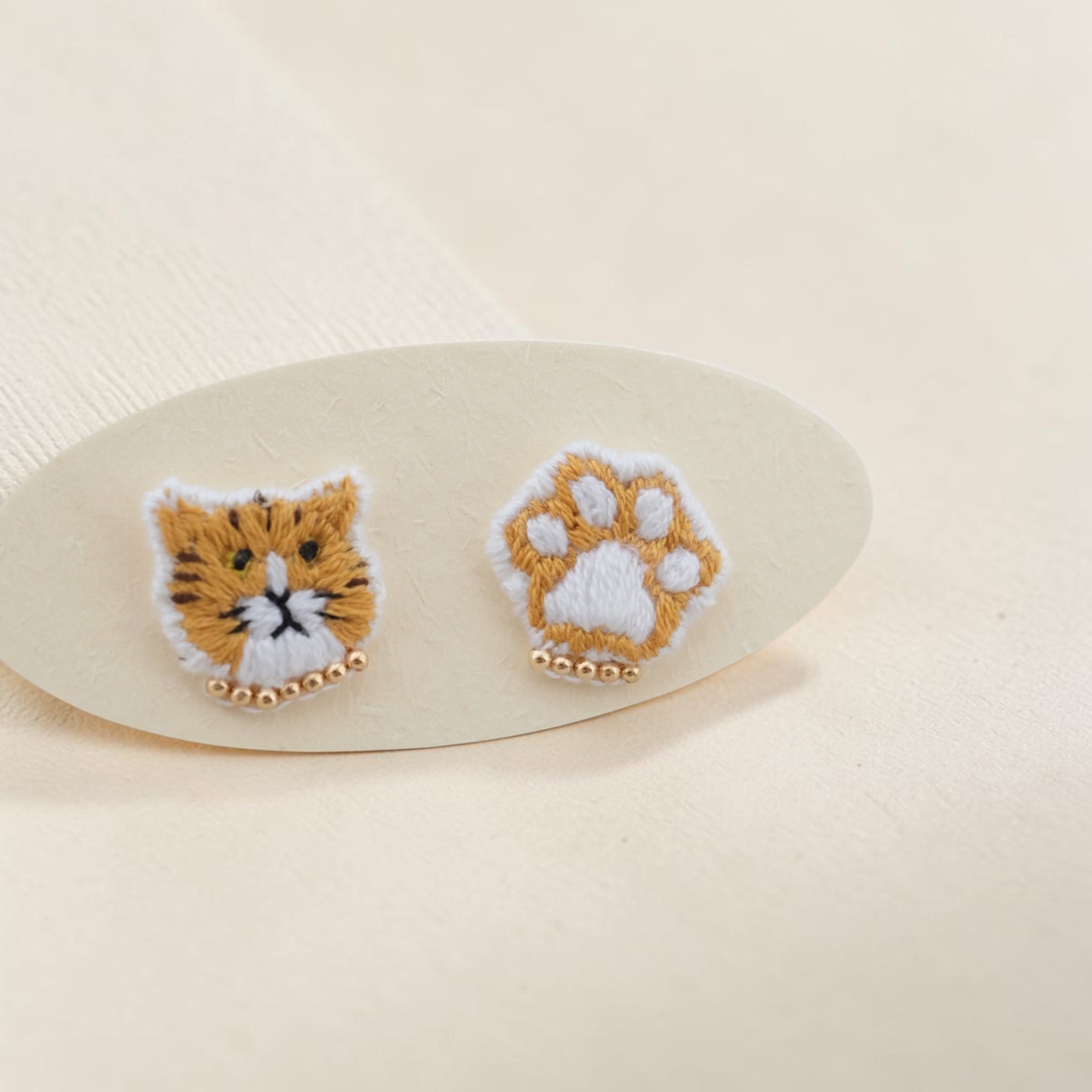 Ginger Cat Earrings