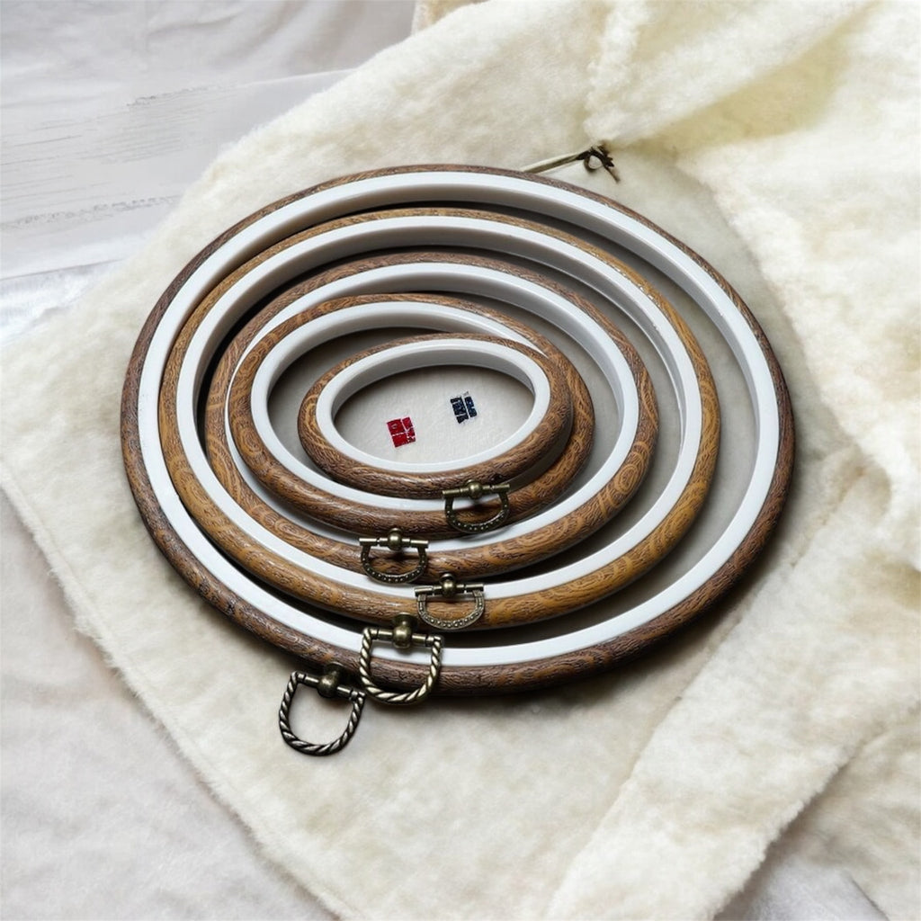 Imitation Wood Embroidery Hoops – Multiple Sizes