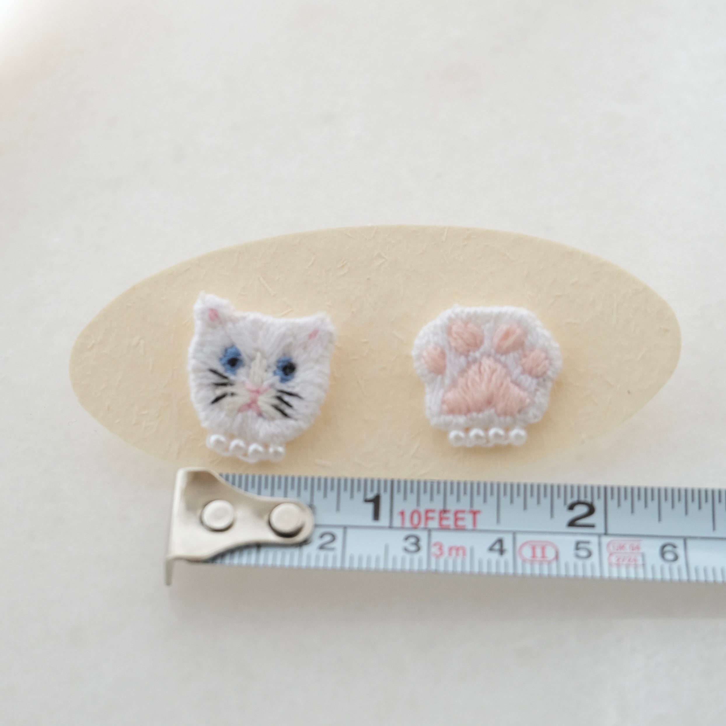 White Cat Earrings