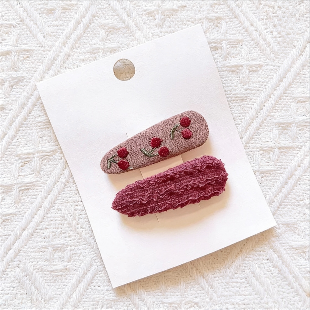 Cherry Blossom Snap Hair Clips Set