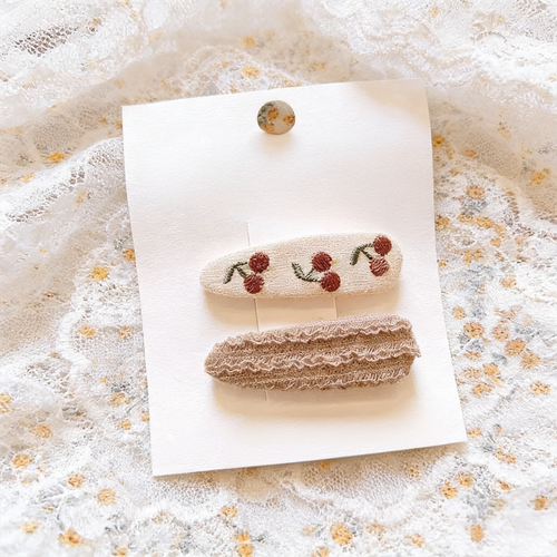 Cherry Blossom Snap Hair Clips Set