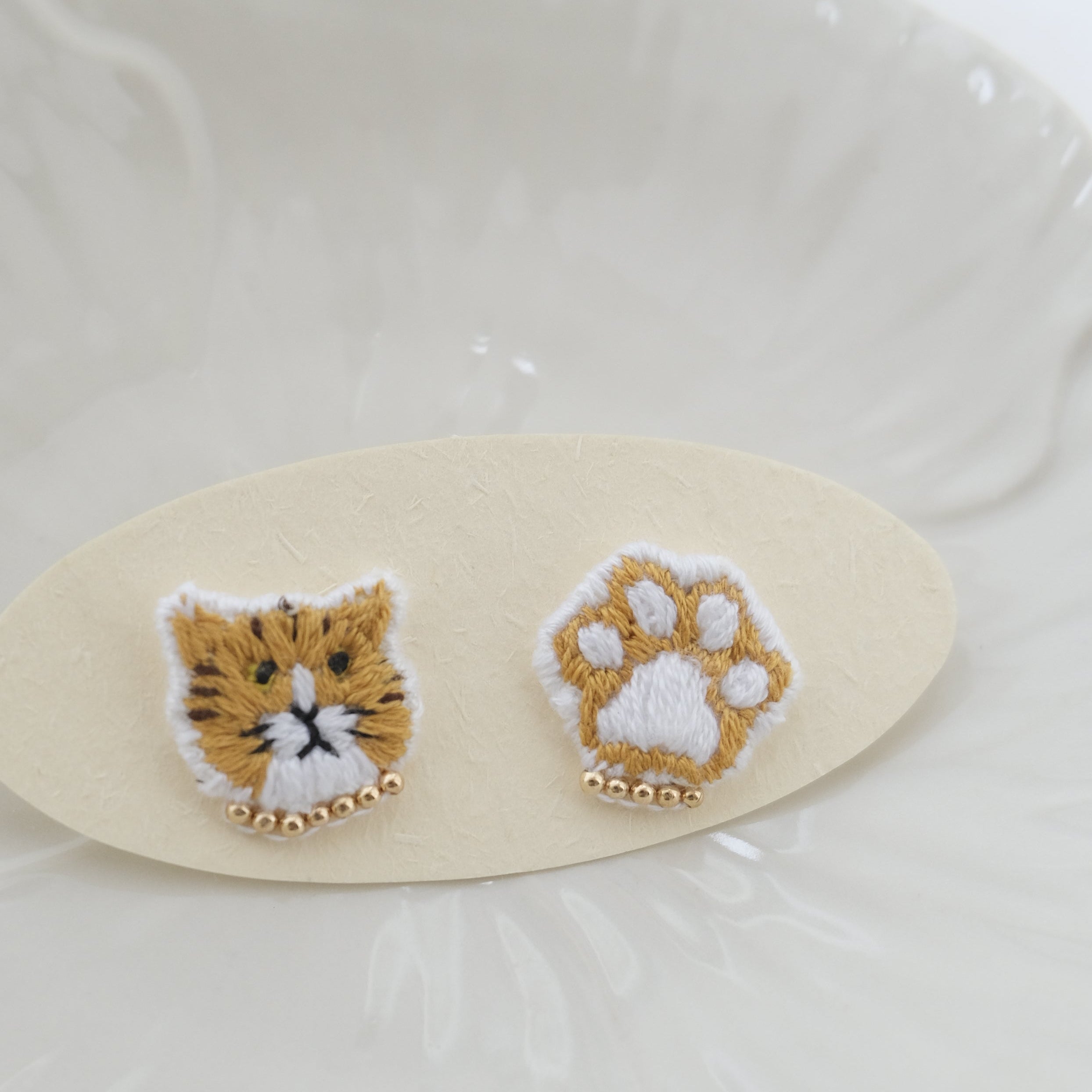 Ginger Cat Earrings